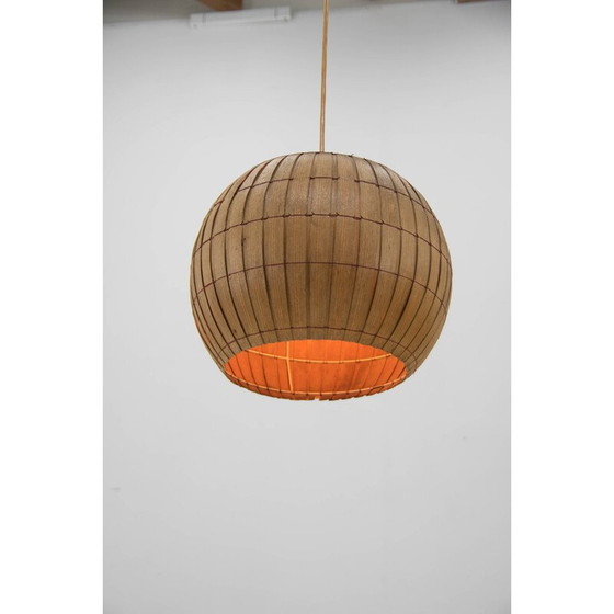 Image 1 of Mid-century wooden veneer pendant lamp by Uluv, Czechoslovakia 1960s