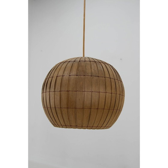 Image 1 of Mid-century wooden veneer pendant lamp by Uluv, Czechoslovakia 1960s