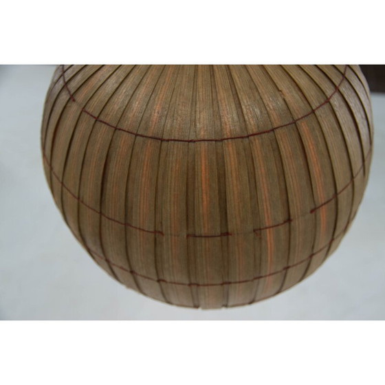 Image 1 of Mid-century wooden veneer pendant lamp by Uluv, Czechoslovakia 1960s