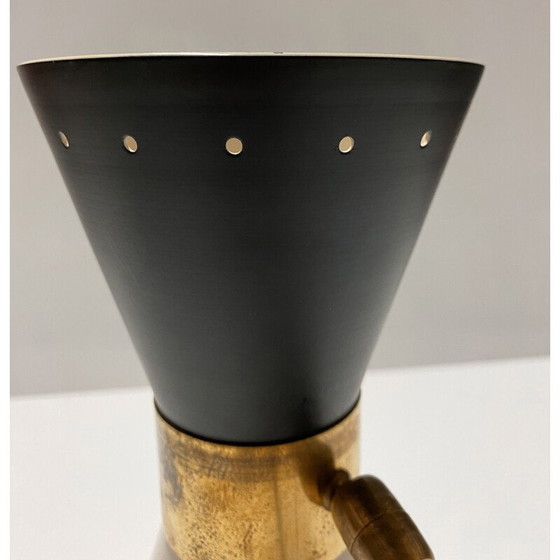 Image 1 of Vintage Diabolo wall lamp in brass and lacquered iron, Italy 1950