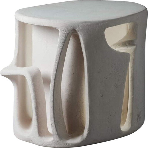 Vintage white earthenware table by Kseniya Kravtsova, 2024