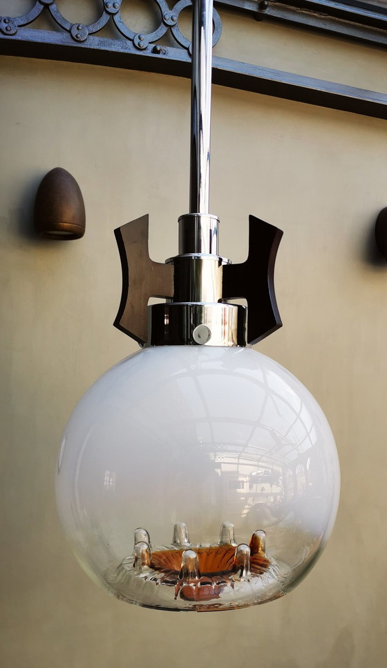 Image 1 of Grande lampada a sospensione Mazegna in vetro soffiato di Murano
