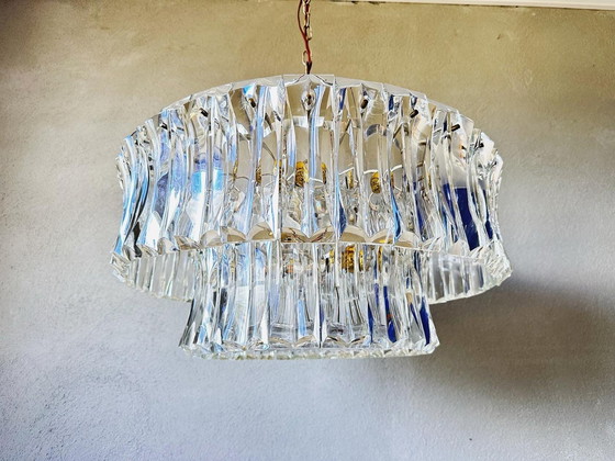 Image 1 of Grand lustre vintage en cristal