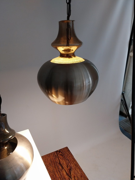 Image 1 of 2 x Raak Amsterdam fuchsia Pendant lamps smoked glass