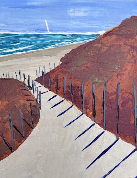 Image 1 of Acrílico con cuchillo sobre bastidor de lienzo, tamaño 40x30cm