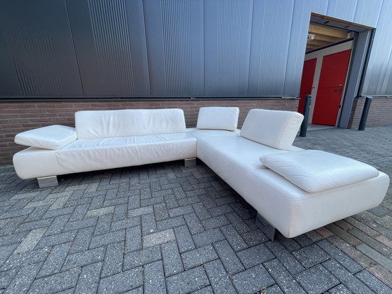 Image 1 of Montel Leather White Corner Sofa