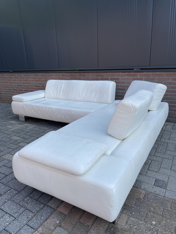 Image 1 of Montel Leather White Corner Sofa