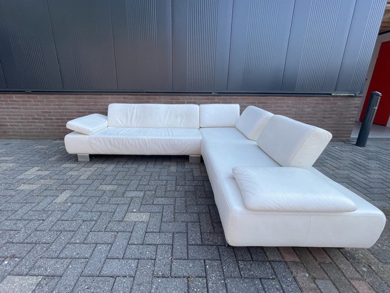 Image 1 of Montel Leather White Corner Sofa