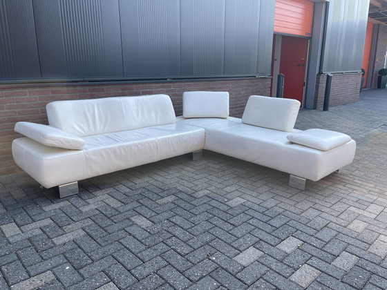 Image 1 of Montel Leather White Corner Sofa