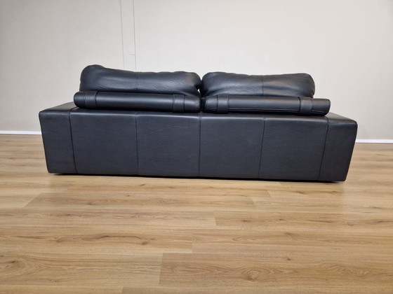 Image 1 of Italian Design Sofa 3 Seater Black Leather Unique