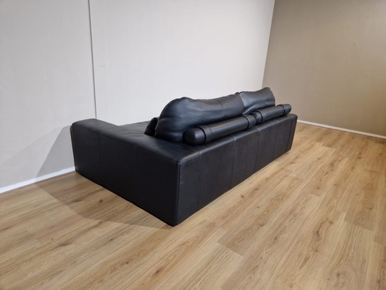 Image 1 of Italian Design Sofa 3 Seater Black Leather Unique