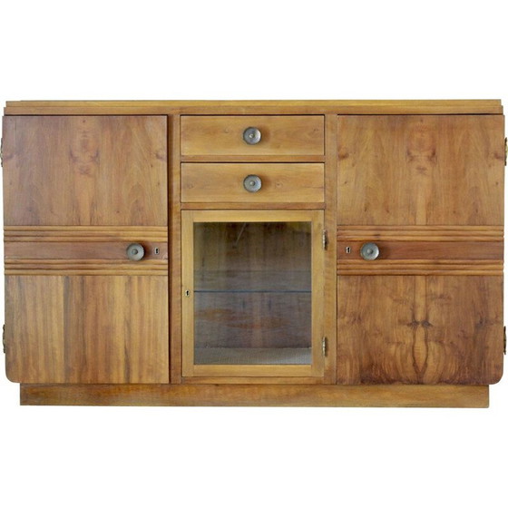 Image 1 of Vintage art deco chest of drawers in solid walnut, Italy 1930