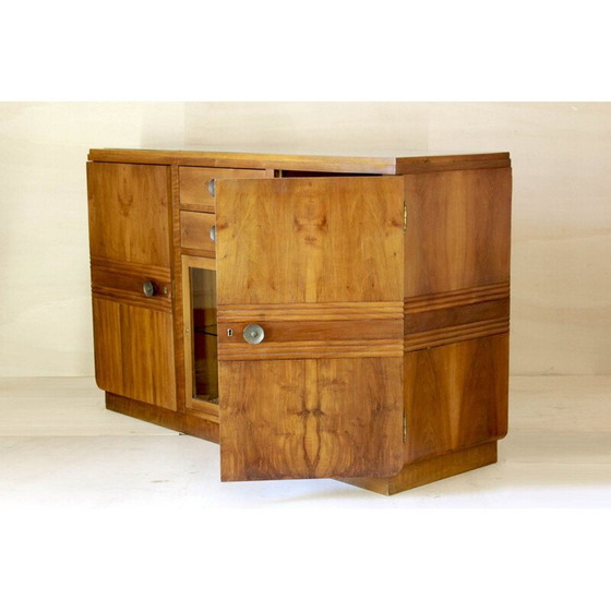Image 1 of Vintage art deco chest of drawers in solid walnut, Italy 1930