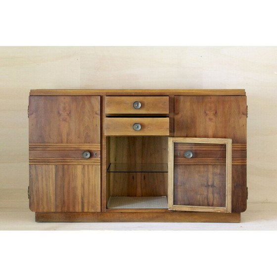 Image 1 of Vintage art deco chest of drawers in solid walnut, Italy 1930