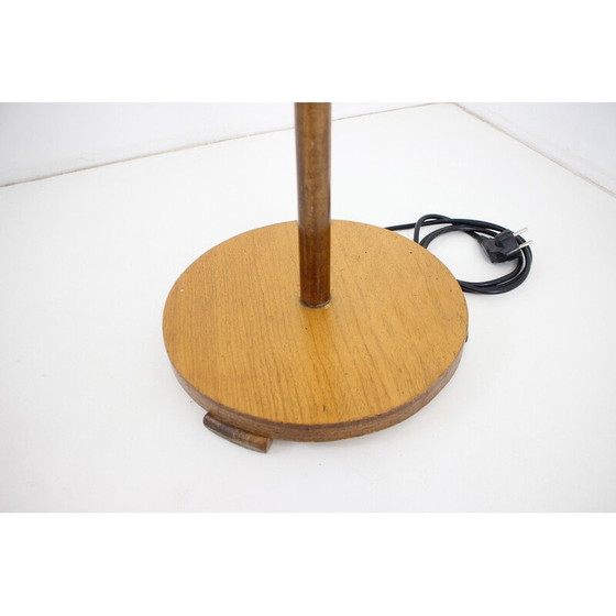 Image 1 of Vintage adjustable floor lamp in wood, plastic and chrome, Czechoslovakia 1960s