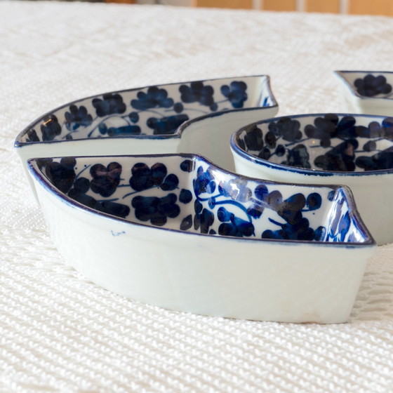 Image 1 of Large Antique Delft Earthenware Compartment Dish