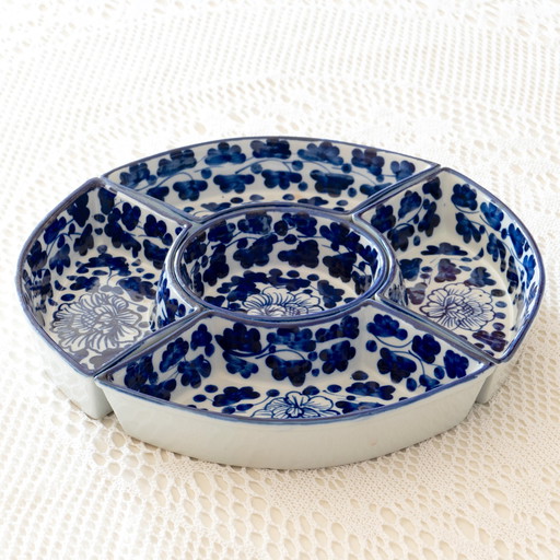 Large Antique Delft Earthenware Compartment Dish