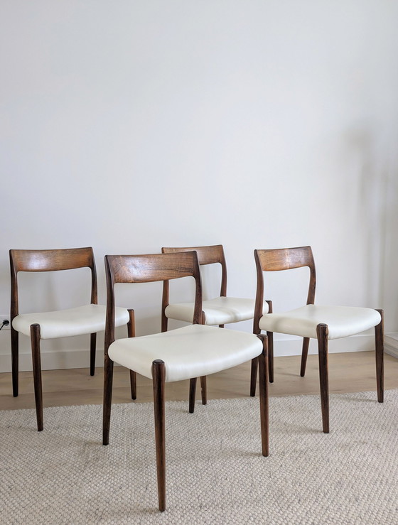 Image 1 of 4x Niels O Moller Reupholstered Dining Chairs