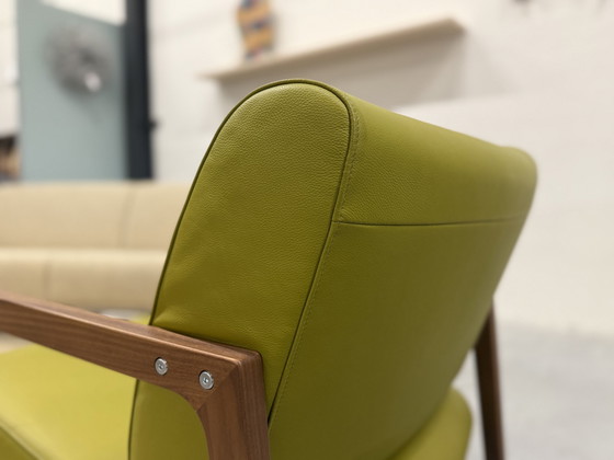 Image 1 of Harvink Fraai Armchair Green Leather Design Chair