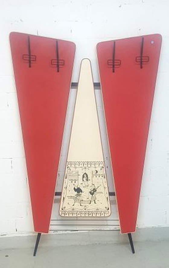 Image 1 of Italian Coat Rack With Romeo & Juliet Picture, 1950S