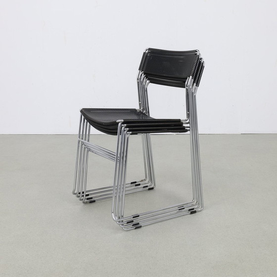 Image 1 of 4X Dining Chair Perforated Metal Arrben, 1980S