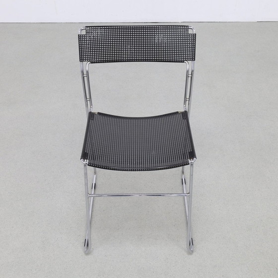 Image 1 of 4X Dining Chair Perforated Metal Arrben, 1980S