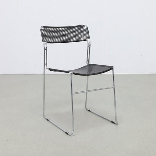 4X Dining Chair Perforated Metal Arrben, 1980S