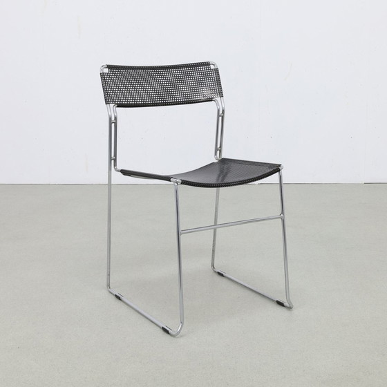 Image 1 of 4X Dining Chair Perforated Metal Arrben, 1980S