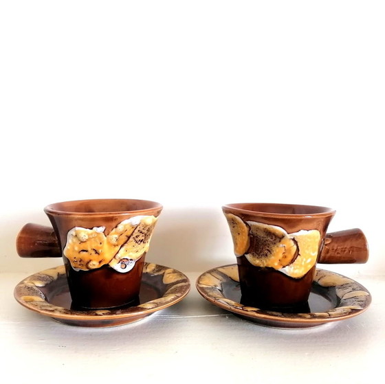 Image 1 of Vintage Ceramic Coffee Set Fat Lava 1960