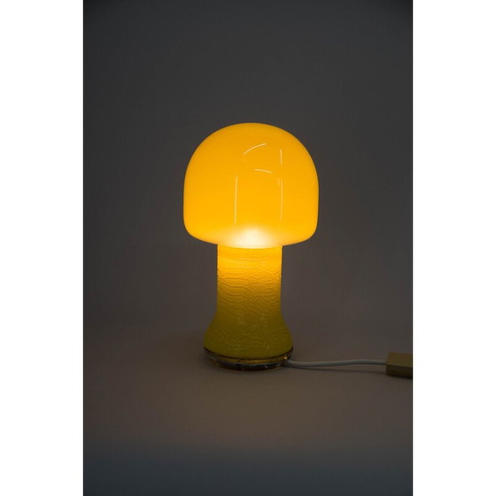 Image 1 of Mid-century yellow glass table lamp, Germany 1970s