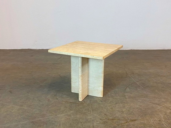 Image 1 of Tavolino da caffè vintage in travertino, Italia, metà secolo 1960-1970