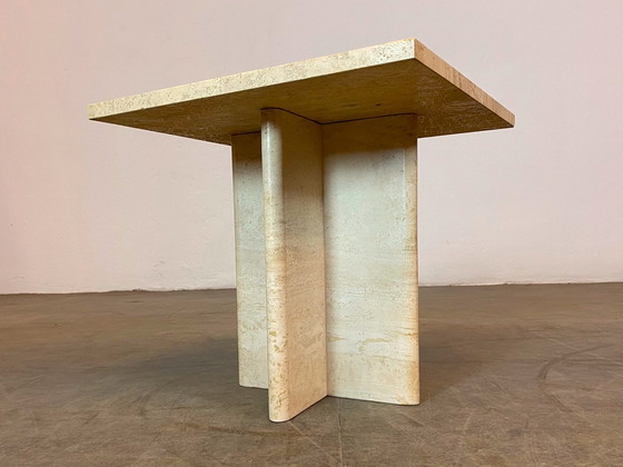 Image 1 of Tavolino da caffè vintage in travertino, Italia, metà secolo 1960-1970