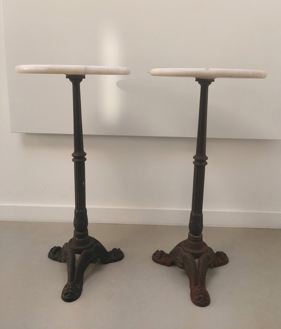 Image 1 of 2 Pieces Antique French Pedestal Tables