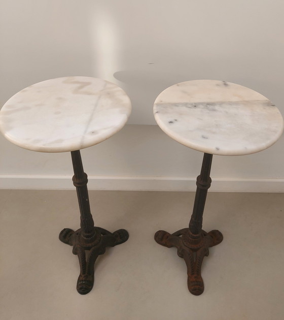 Image 1 of 2 Pieces Antique French Pedestal Tables