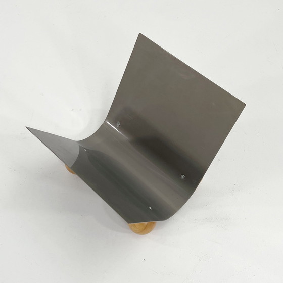 Image 1 of Magazine Rack In Metal And Wood From Habitat, 1990S