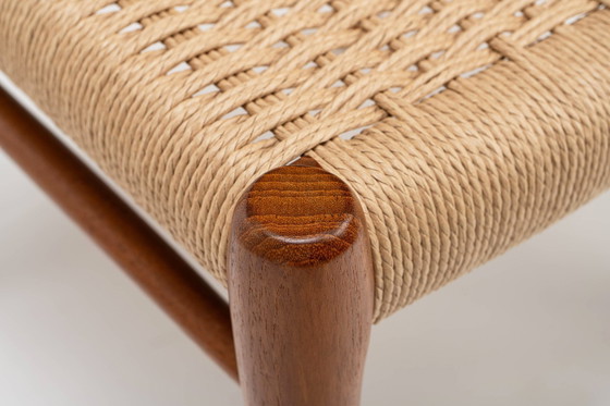 Image 1 of Teak Papercord Dining Chairs by Niels O. Møller for J.L. Møllers, 1960s, Set of 8