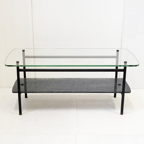 Image 1 of Vintage glass coffee table, 1950