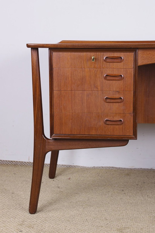 Large Danish Teak Desk, Double-Sided, By Svend Aage Madsen For H. P Hansen 1960.