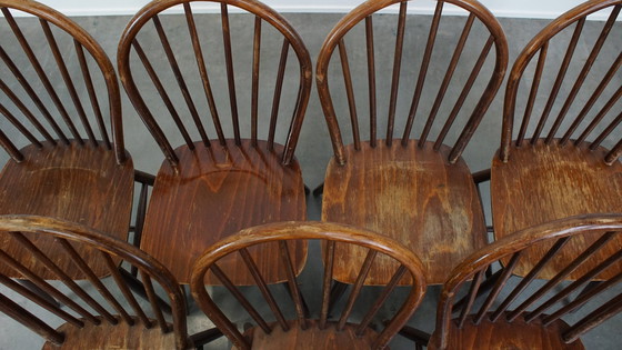 Image 1 of 10 X Vintage Wooden Bars Chair