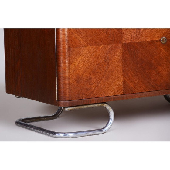 Image 1 of Libreria vintage art déco in rovere e acciaio di Vichr a Spol, Repubblica Ceca, 1930