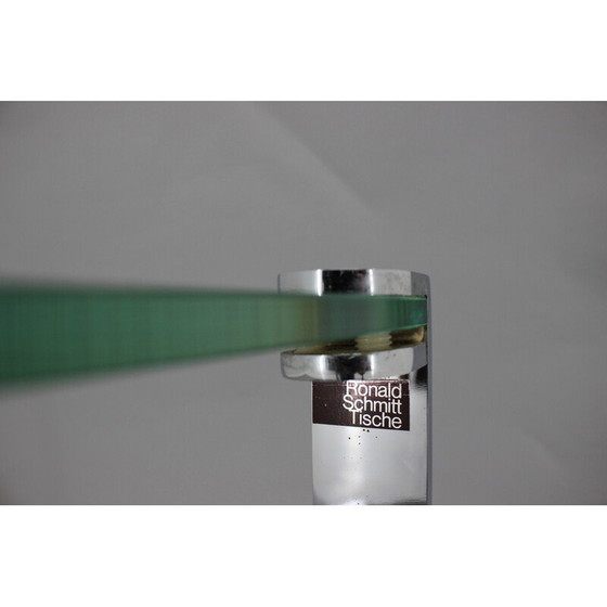 Image 1 of Vintage steel and glass coffee table by Friedrich Moller for Ronald Schmitt Tische, 1980s