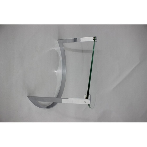 Image 1 of Vintage steel and glass coffee table by Friedrich Moller for Ronald Schmitt Tische, 1980s