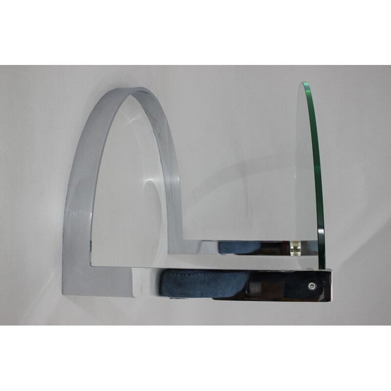 Image 1 of Vintage steel and glass coffee table by Friedrich Moller for Ronald Schmitt Tische, 1980s