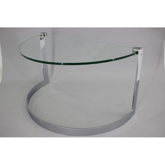 Image 1 of Vintage steel and glass coffee table by Friedrich Moller for Ronald Schmitt Tische, 1980s
