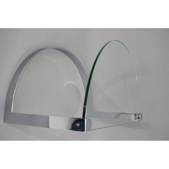 Image 1 of Vintage steel and glass coffee table by Friedrich Moller for Ronald Schmitt Tische, 1980s