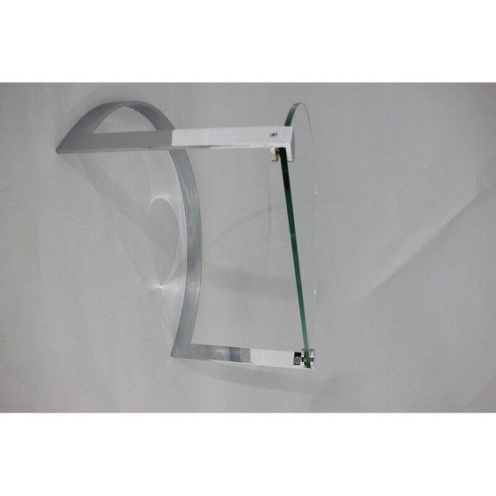 Image 1 of Vintage steel and glass coffee table by Friedrich Moller for Ronald Schmitt Tische, 1980s