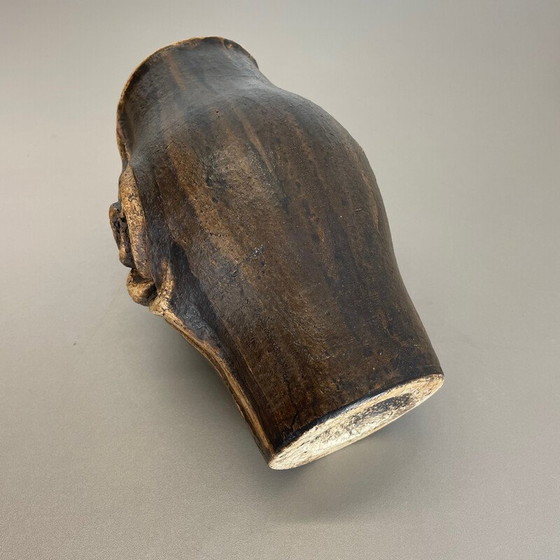 Image 1 of Vintage abstract "Brutalist" stoneware vase by Gerhard Liebenthron, Germany 1980s