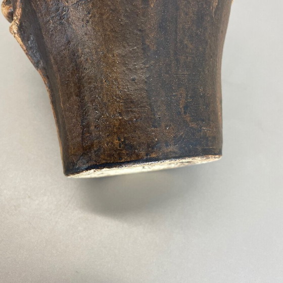 Image 1 of Vintage abstract "Brutalist" stoneware vase by Gerhard Liebenthron, Germany 1980s