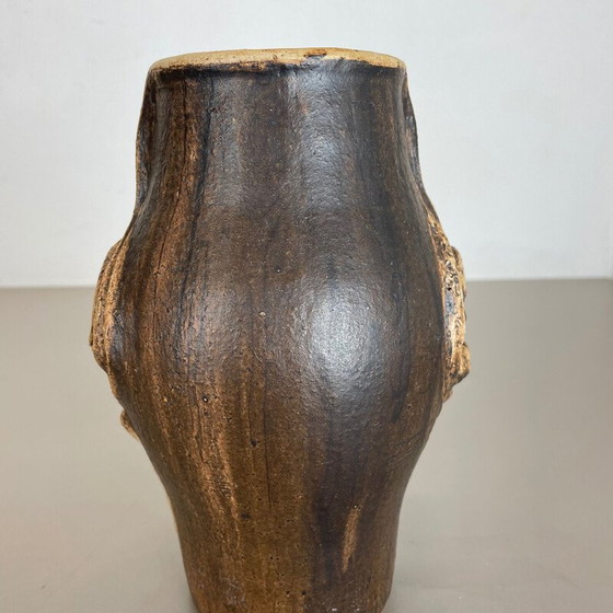 Image 1 of Vintage abstract "Brutalist" stoneware vase by Gerhard Liebenthron, Germany 1980s