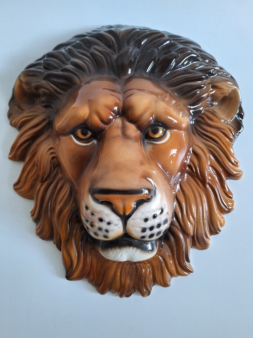 Vintage Italian Ceramic Lion Head